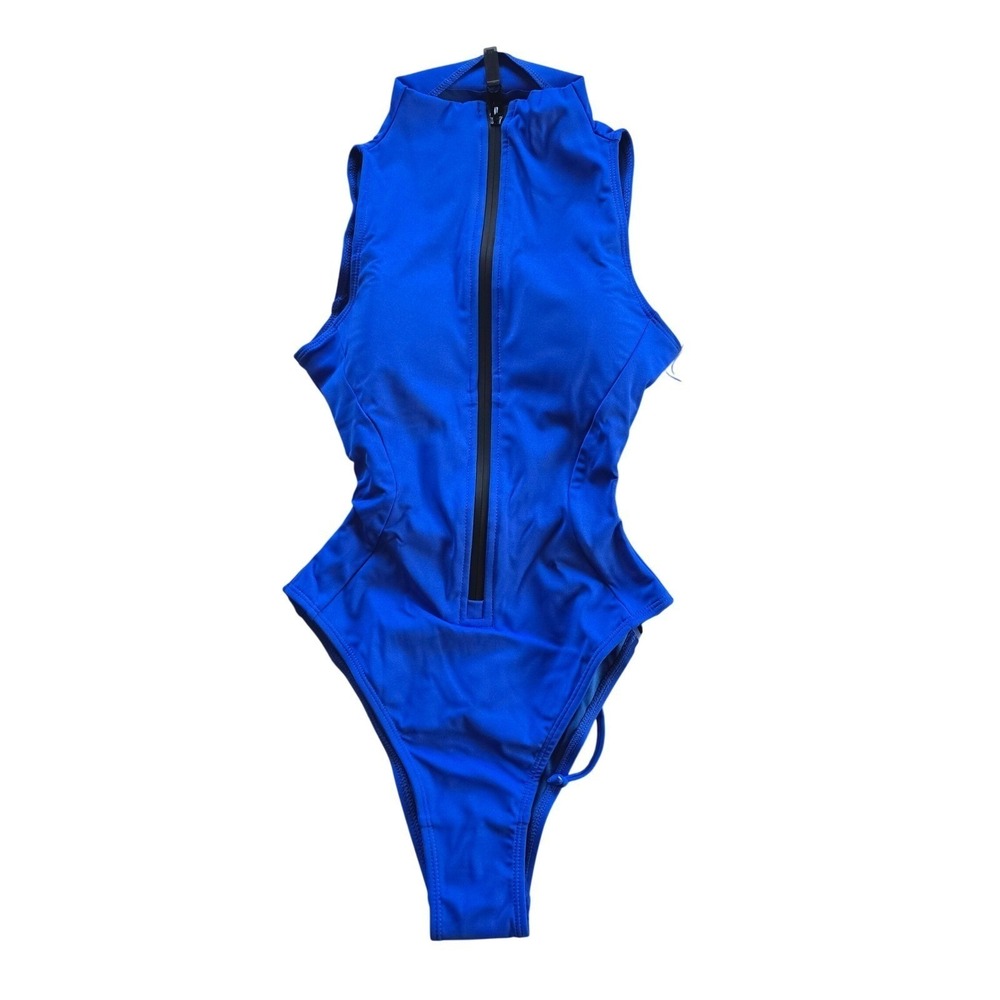 TA3 NWT Hi Cut Sleeveless Surfy 2.0 One Piece Swimsuit Sapphire Blue XS Short